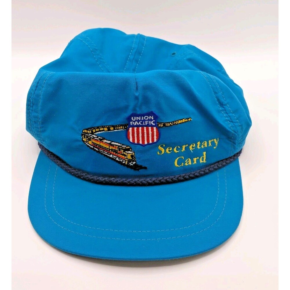 Vintage Green Union Pacific Secretary Card Metal Clasp Baseball Hat